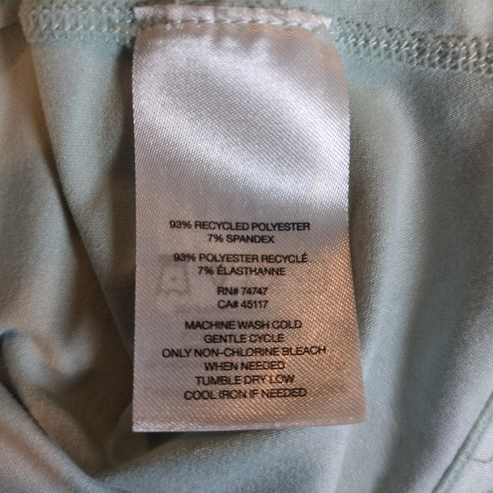 Ascend Womens Mint Green Floral V-Neck Activewear Short Sleeve T-Shirt Size L - Picture 8 of 9